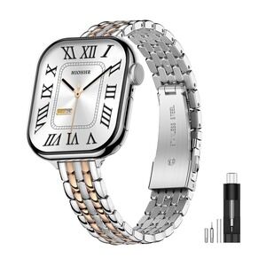 MioHHR Slim Metal Band for Apple Watch 38 40 41 42mm Silver Rose Gold Stainless